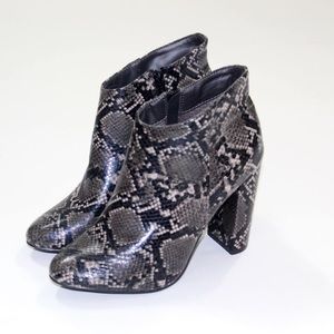 Snakeskin booties size 6